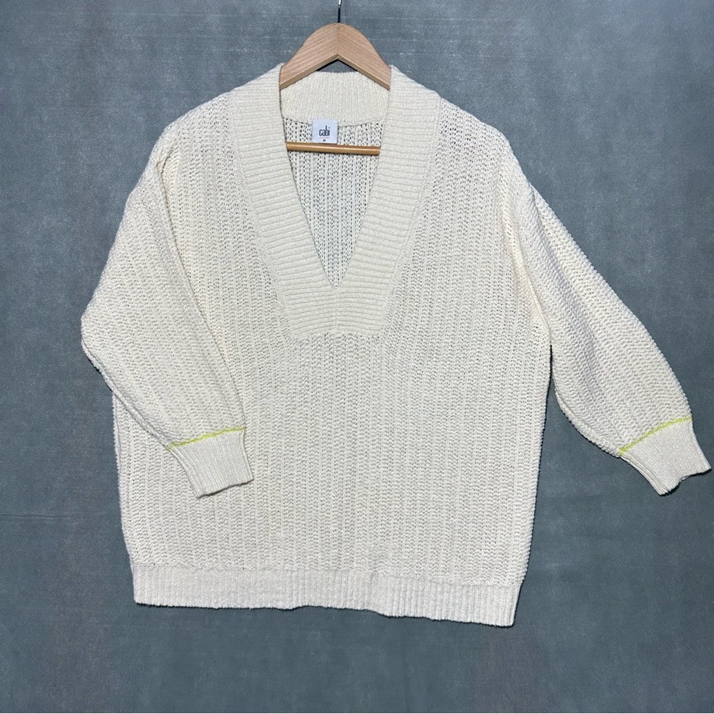 Cabi Croquet Pullover NWOT Cream V-Neck Sweater 6233